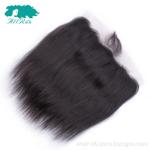 Unprocessed 8"-20" Free Part Lace 13x4 Transparent Swiss Lace Frontal Human Hair Natural Color